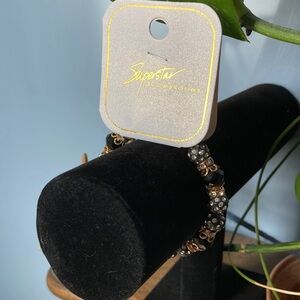 Black and Gold Stretchy Bracelet